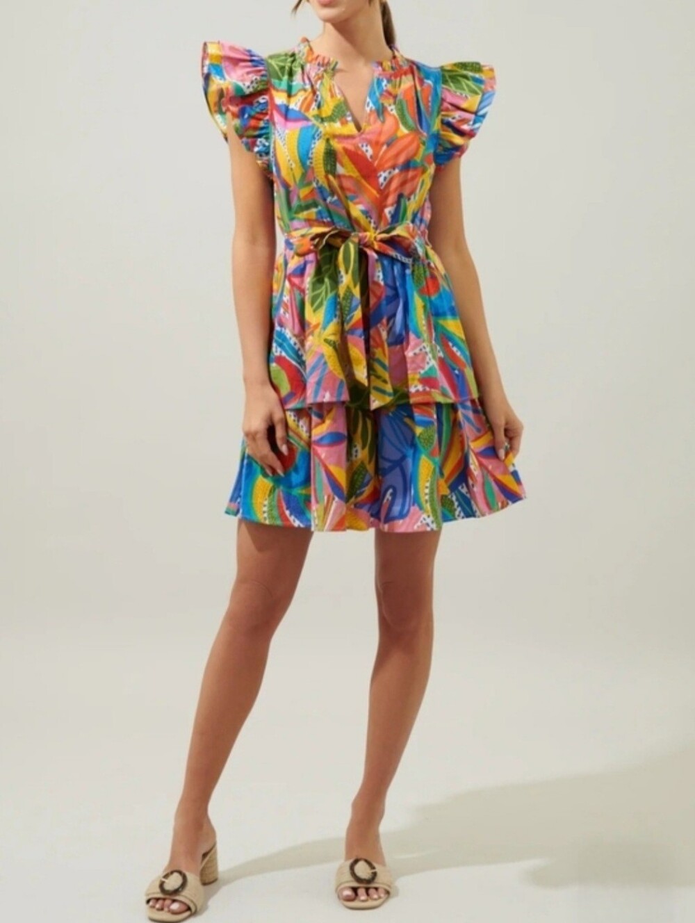 New Guinea Marisol Tiered Mini Dress